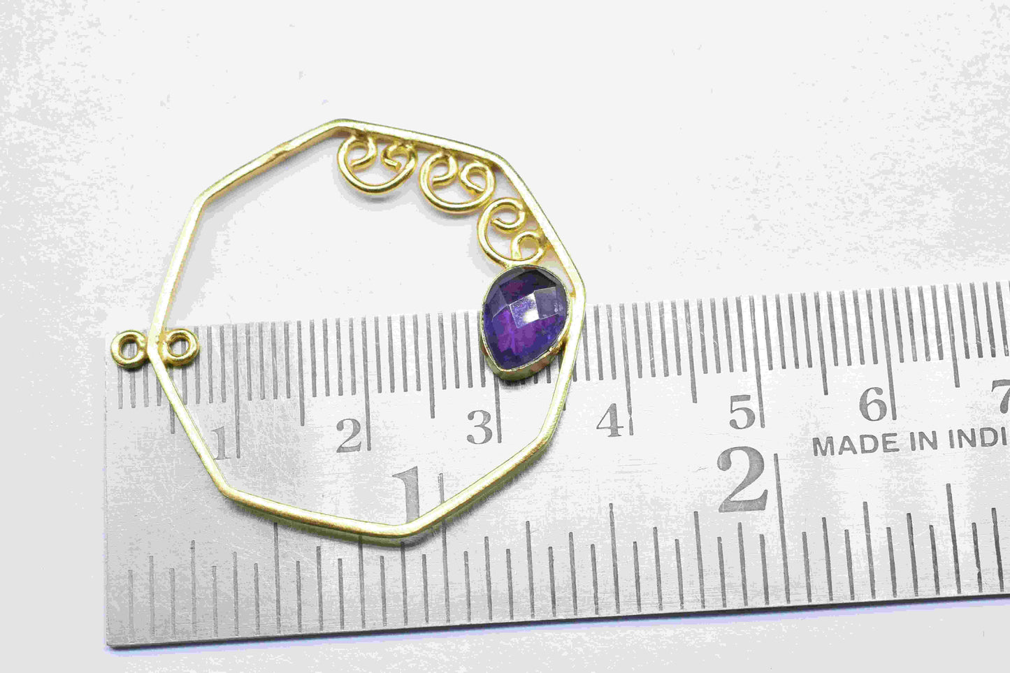 Amethyst Gemstone 6x8mm Teardrop Shape Pendant,Finding 32mm Hexagon Shape Jewelry,Amethyst Pendant Jewelry,Amethyst Faceted Component, Gift