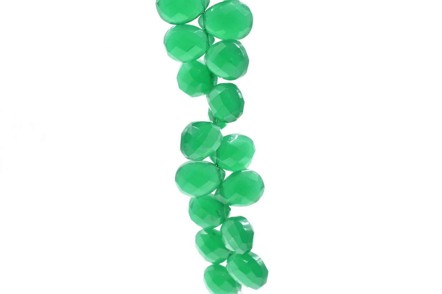 Natural Green Onyx Pear Shape Briolette,9 inch Teardrop Strand,Green Onyx Teardrop Beads,9x12mm pear Shape Briolette,Green Onyx Briolettes
