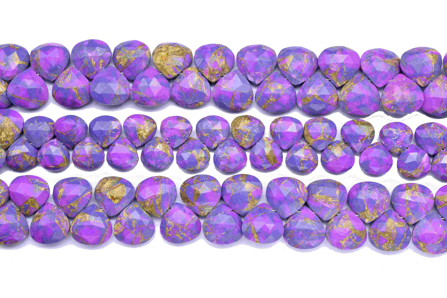 Purple Copper Turquoise Beads, 10mm Gemstone Faceted Heart Shape Briolettes,Gemstone Heart Beads,High Quality Gemstone Beads Jewelry Making