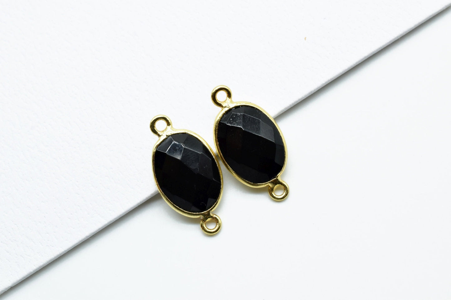 Black Onyx 10x14mm oval shape double loop connectors,Checker Board cut Black Onyx Pendant,Black Onyx charms,Black Onyx Briolettes,Black Onyx