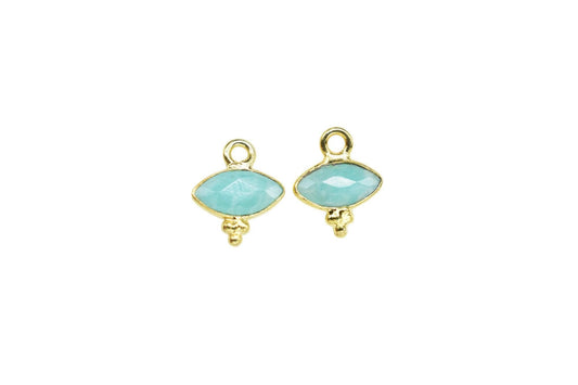 Natural Amazonite Charms Pendant/Marquise Shape Pendant/Handmade Pendant/Tiny Pendant/Necklace Connector jewelry/B'day Gift