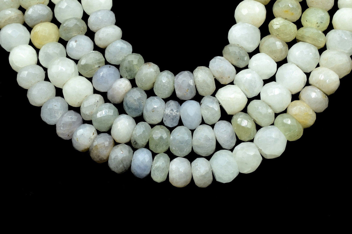 Natural White corundum  Faceted Rondelle Beads,White corundum Faceted Rondelle Gemstone Bead,7-7.5 mm Rondelle Beads, 8 Inch Strand Rondelle