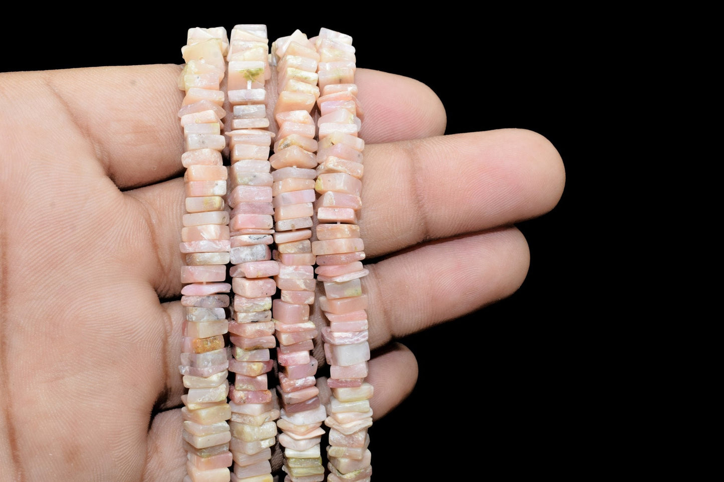 Natural Pink Opal Heishi Beads/Square Shape Beads/Smooth Heishi beads/16 Inch Long Beads/Size 4 To 6 MM/Handmade Supply,Plain Pink Opal Bead