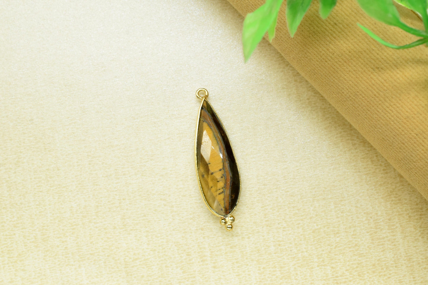 Tiger Eye 10x30mm Bezel charms,Tiger Eye Pendant,Station Bezel Link Supplies,Tiger Eye Jewelry making,Connector Pendant,Gemstone Teardrops