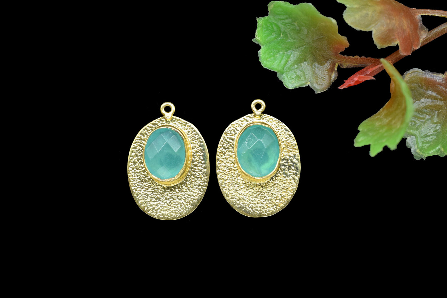 Aqua Chalcedony Pendants,Matt Pendant Charms,Oval Shape Gemstone Pendant jewelry,Finding Jewelry,Finding Oval Component Handmade Connector