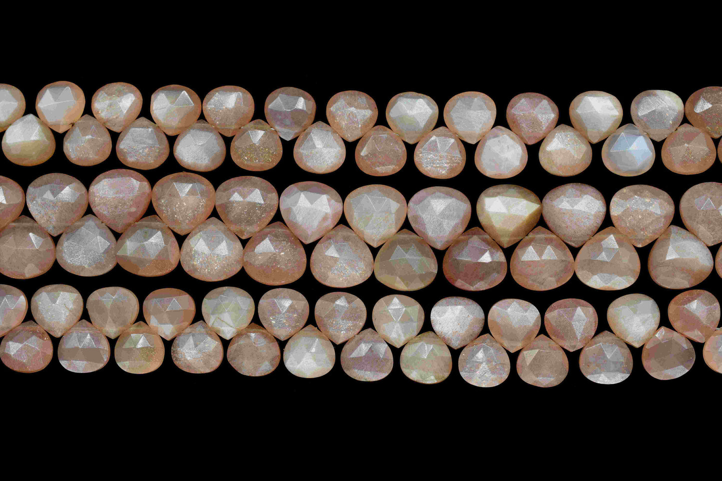 Peach Moonstone Faceted Heart Shape Beads,Peach Moonstone Briolettes,Peach Moonstone 10mm Briolettes,Jewelry Making Beads,jewelry beads
