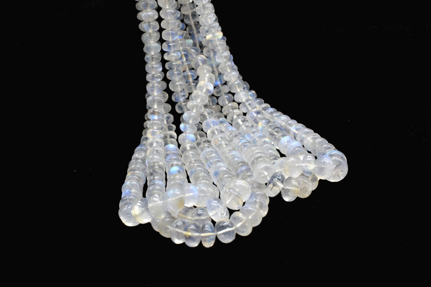 Moonstone Smooth Rondelle Beads,6mm to 9mm Smooth Beads,Rainbow moonstone beads,jewelry making beads,Graduated moonstone beads,AAA+ GRADE