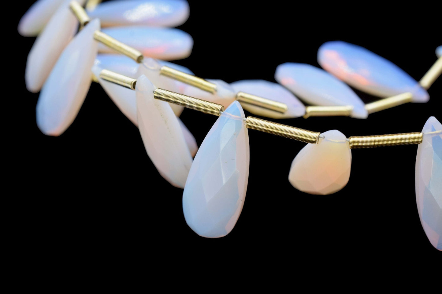 Pink Opal Faceted Teardrop Briolettes,Opal Gemstone Teardrop Bead,Pink Opal 5 inch strand,Jewelry Making Supplies,Pink Opal Teardrop jewelry