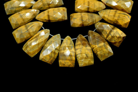 Tiger Eye 8x16mm Pyramid Shape Beads,Tiger Eye Faceted Briolette,8x16mm Triangle Faceted beads,Flashing Fire Briolette,Tiger Faceted beads