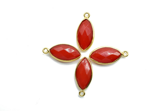 Carnelian 8x16mm marquise shape Single bail Connector,Bezel links Connectors,jewelry making Connectors,Orange color Single bail Connectors