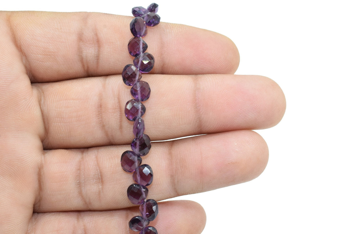 Amethyst Heart shape 6mm Briolettes,Amethyst drilled Briolette,February Birthstone briolettes,Purple Amethyst Quartz briolettes,Amethyst