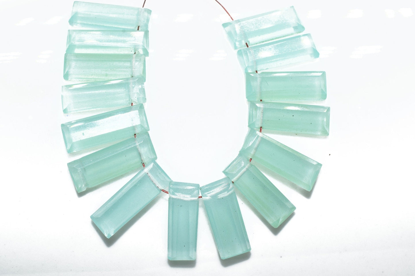 Aqua Chalcedony small baguettes,Aqua Chalcedony drilled Briolette,Aqua Chalcedony faceted stones, Chalcedony fancy briolette,Aqua Chalcedony