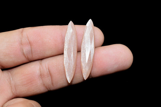 Peach Moonstone 7x34mm Faceted Marquise Briolettes,Faceted Stone Briolettes,Peach Moonstone Cut Beautiful Briolettes,Peach Moonstone Jewelry