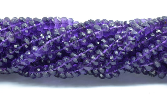Faceted Amethyst Rondelle Bead,Amethyst Faceted Rondelle Shape Bead,Amethyst Bead,Amethyst Beads Size Approx 7.5mm To 8.5mm,Amethyst