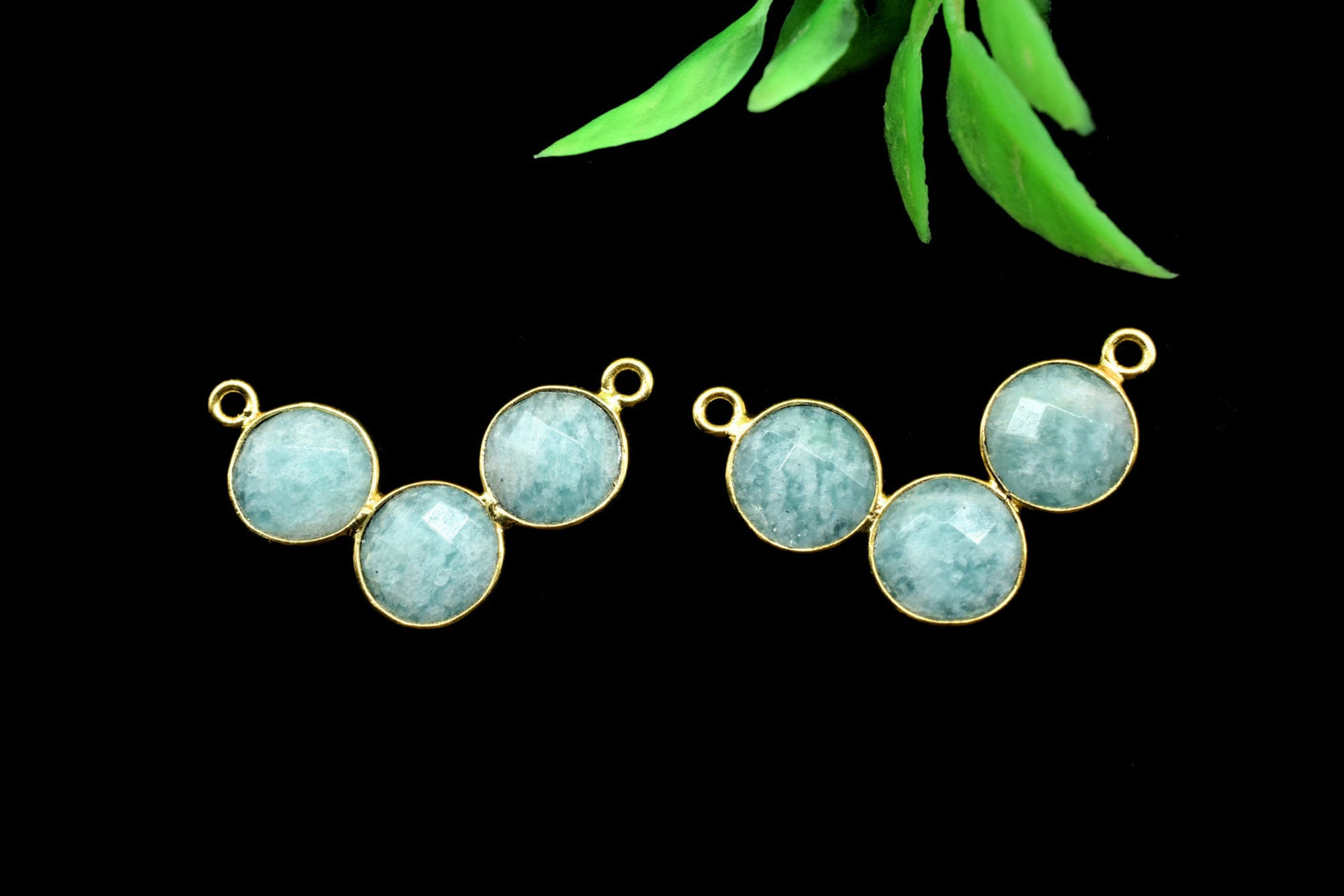 Amazonite Necklace Connector,Amazonite Jewelry Making Supply,Amazonite Pendant,Amazonite Jewelry,Woman Necklace,Gold plated connector charms