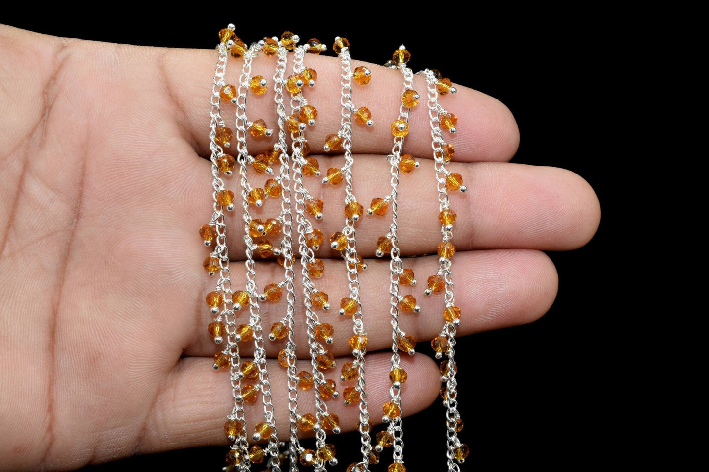 Citrine Cluster Rosary,Citrine Faceted Rosary Chain,Citrine Quartz Dangling Chain,Unqiue Rosary Chain,Wire Wrapped Chain,Quartz Rosary Chain