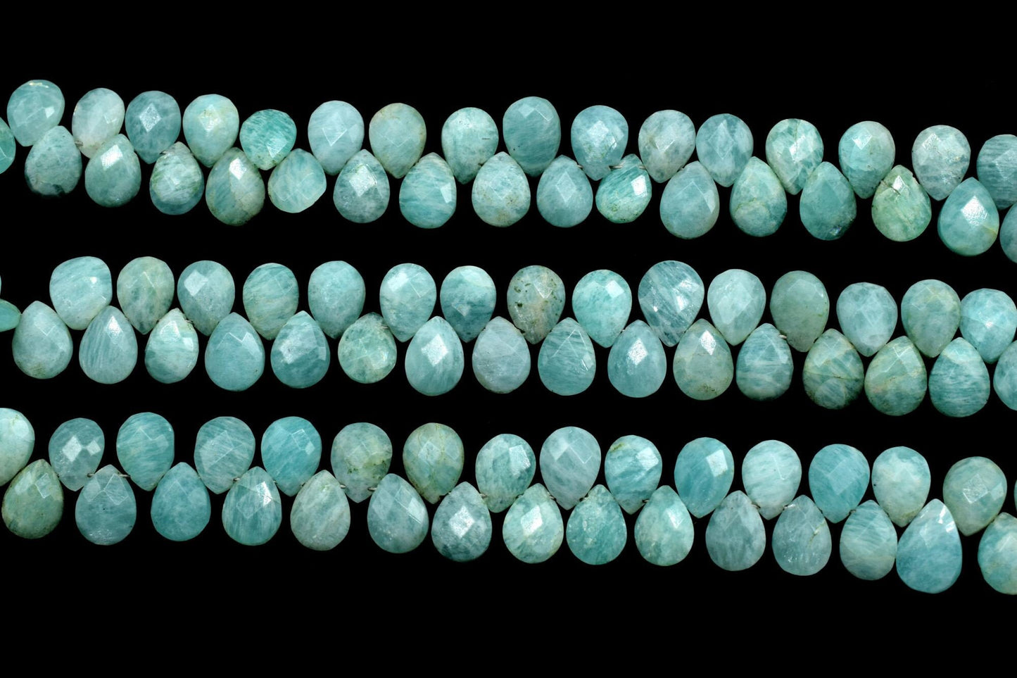 Amazonite Faceted 6x8mm Pear Shape Beads Strand,50pc Pear Shape Strand,Amazonite Teardrop Beads,Amazonite Faceted Beads,Amazonite Strands