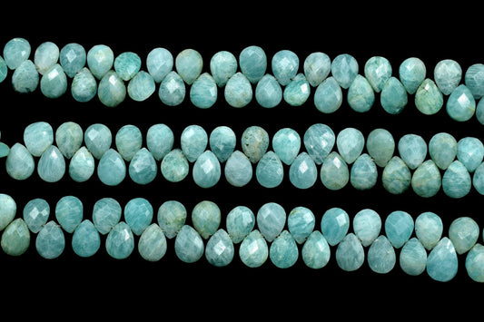 Amazonite Faceted 6x8mm Pear Shape Beads Strand,50pc Pear Shape Strand,Amazonite Teardrop Beads,Amazonite Faceted Beads,Amazonite Strands