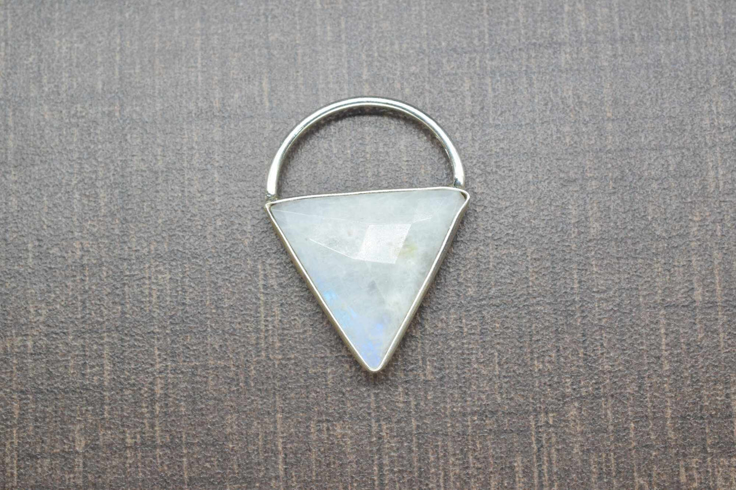 Moonstone Triangle  Connector, triangle   Pendant Component,Handmade Connector, Triangle Shape Pendant,   pendant jewelry,