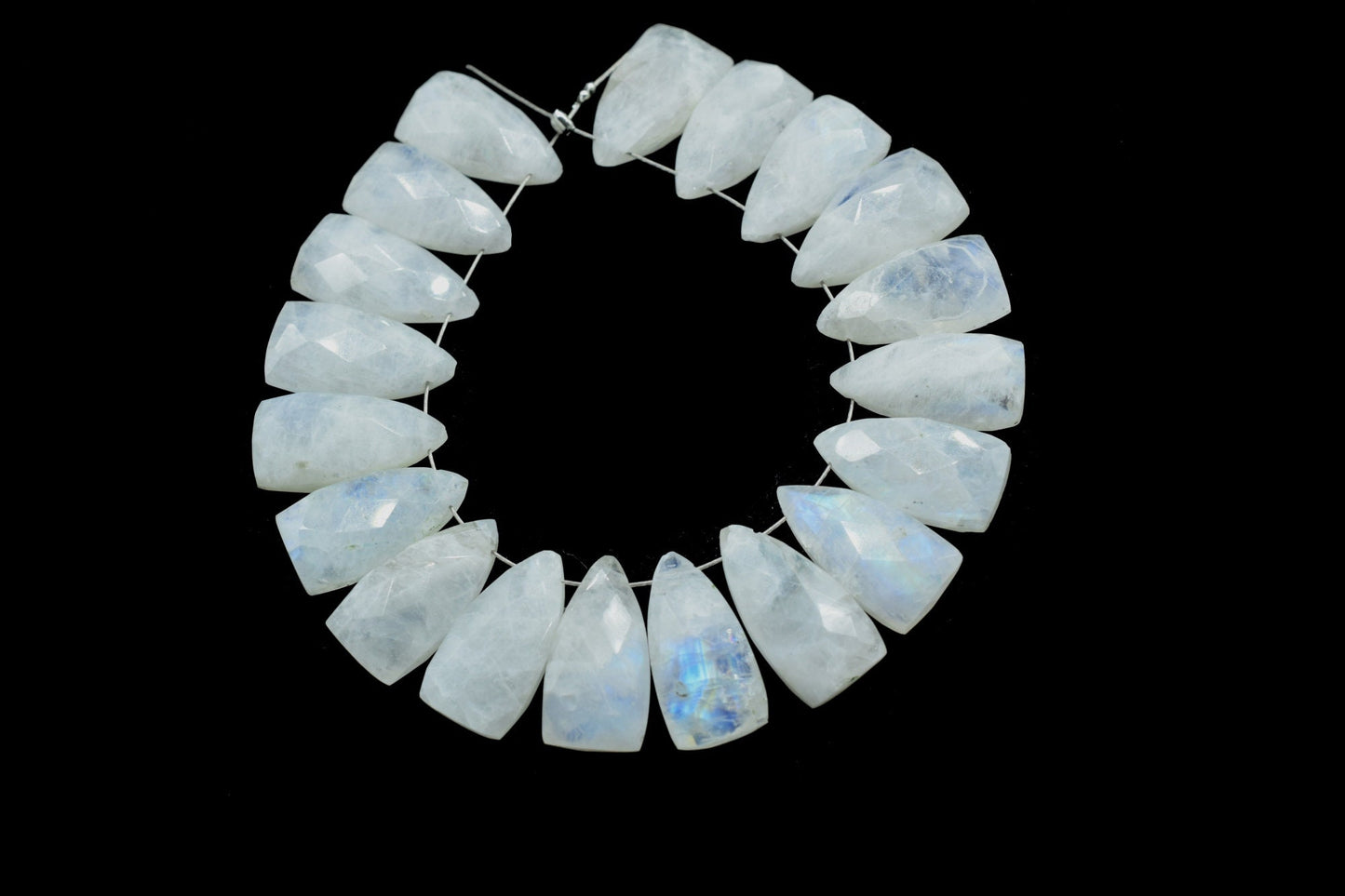 Rainbow Moonstone long Triangle beads,8x16mmTrillion Faceted Beads, pyramid shape beads,Fancy shape Briolettes,moonstone jewelry beads