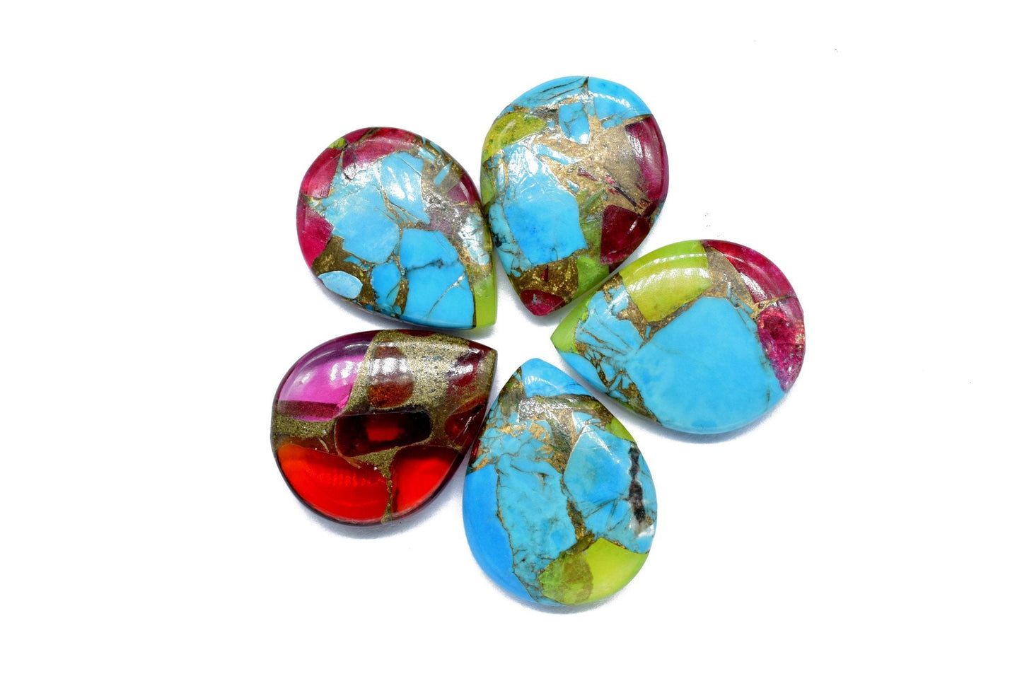 Oyster Copper Turquoise Beads, 18x23mm Teardrop beads,Smooth Briolettes,Wholesale Price Beads, Mystic Beads,Rare Copper Turquoise Briolettes