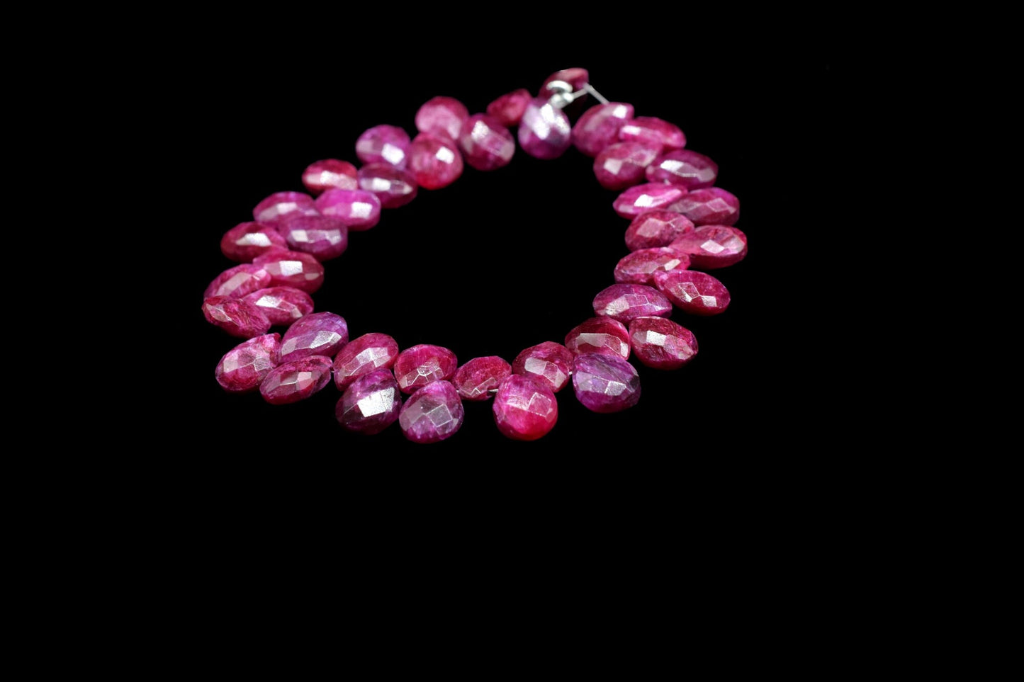 Ruby Faceted Pear Shape Beads Strand,6x8mm Teardrop Ruby Faceted Beads,7''ruby teardrop Strand, Ruby Faceted Briolette,Natural Ruby Beads