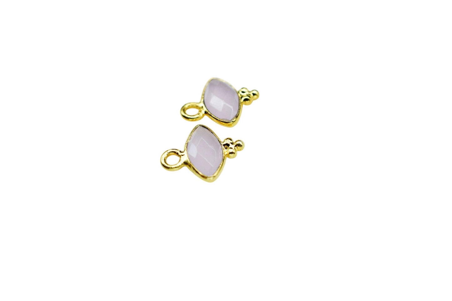 Rose Quartz Charms Pendant/Marquise Shape Pendant/Handmade Pendant/Tiny Pendant/Necklace Connector jewelry/Womne Jewelry/B'day Gift