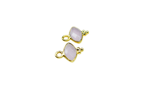 Rose Quartz Charms Pendant/Marquise Shape Pendant/Handmade Pendant/Tiny Pendant/Necklace Connector jewelry/Womne Jewelry/B'day Gift