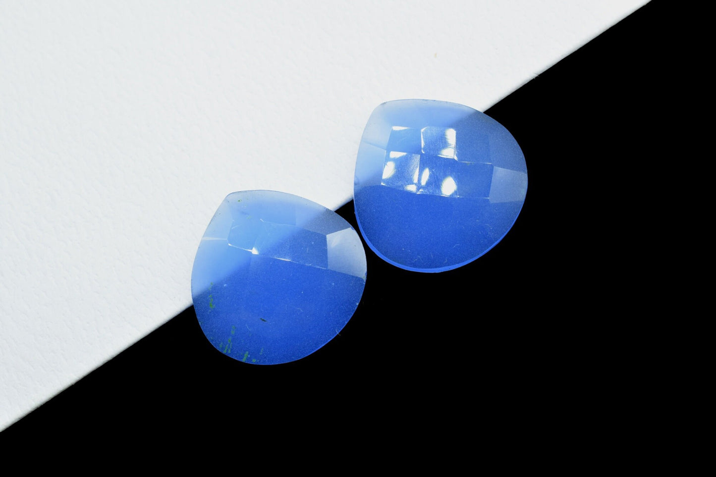 Blue Chalcedony 20mm Faceted Heart Shape Beads,Blue Chalcedony Heart Shape,Heart Shape Briolette,Gemstone In low Price,Beads for jewelry