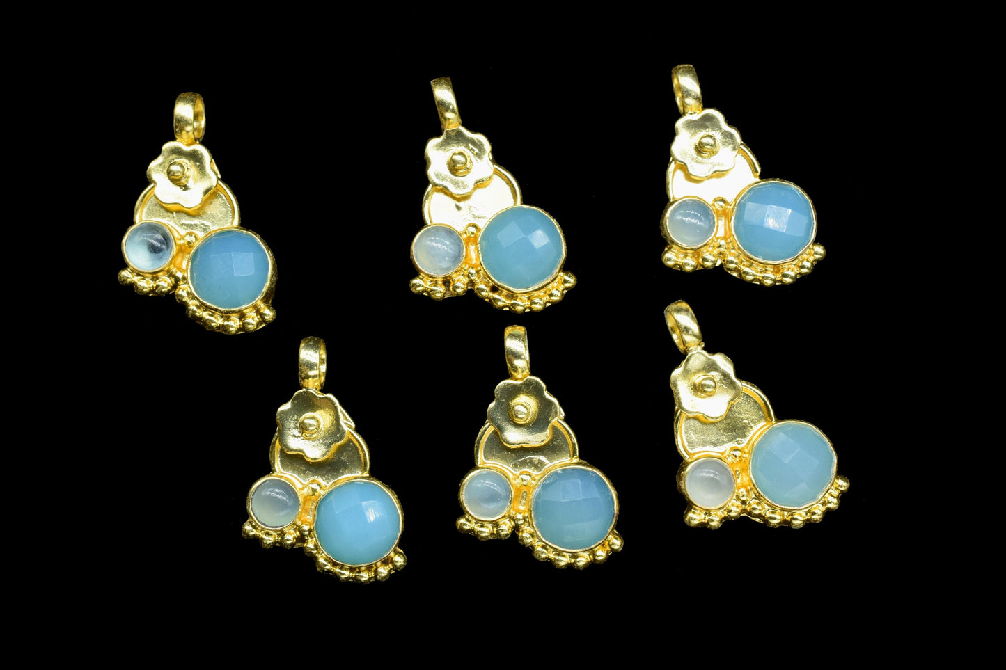 Aqua Chalcedony Pendant,Statement Pendants,Loop Pendant,Aqua Quartz Pendant,Boho Pendant jewelry,Gemstone Pendants Charms,Handmade Pendant