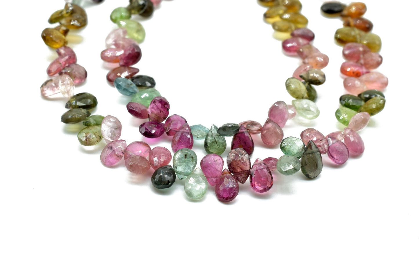 Multi Tourmaline Briolette,Multi Tourmaline pear shape Faceted beads,tiny pear shape Tourmaline beads,8''Briolettes strand,4x6 pear shape