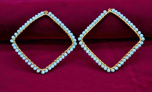 Turquoise Quartz Wire Wrapped Earring,Gemstone Component,Handmade Dangle Earring Components,Findings Turquoise Components-Pendant Necklace