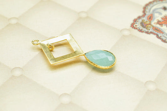 Amazonite Teardrop Pendant/Single Bail Charms/Amazonite Faceted Gemstone Pendant/Gemstone Component/Handmade Jewellery Making Items/Pendatif