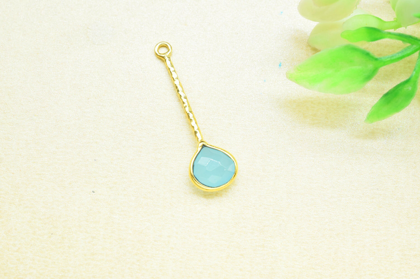 Aqua Chalcedony  Pendant/Gemstone Component/Faceted Aqua Chalcedony  Single Bail Charm/Necklace Pendant/Heart Shape Charm/Wholesale Supply/