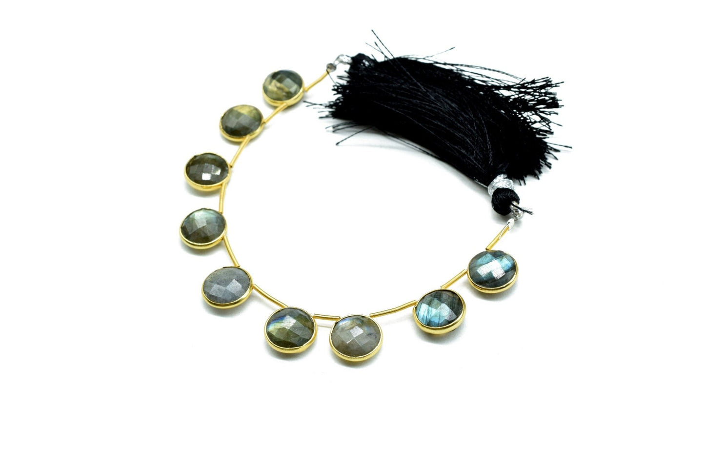 Labradorite 10mm Faceted Round Shape charms strand,Labradorite Brass drilled charms,v Round drill pendant,Labradorite strand