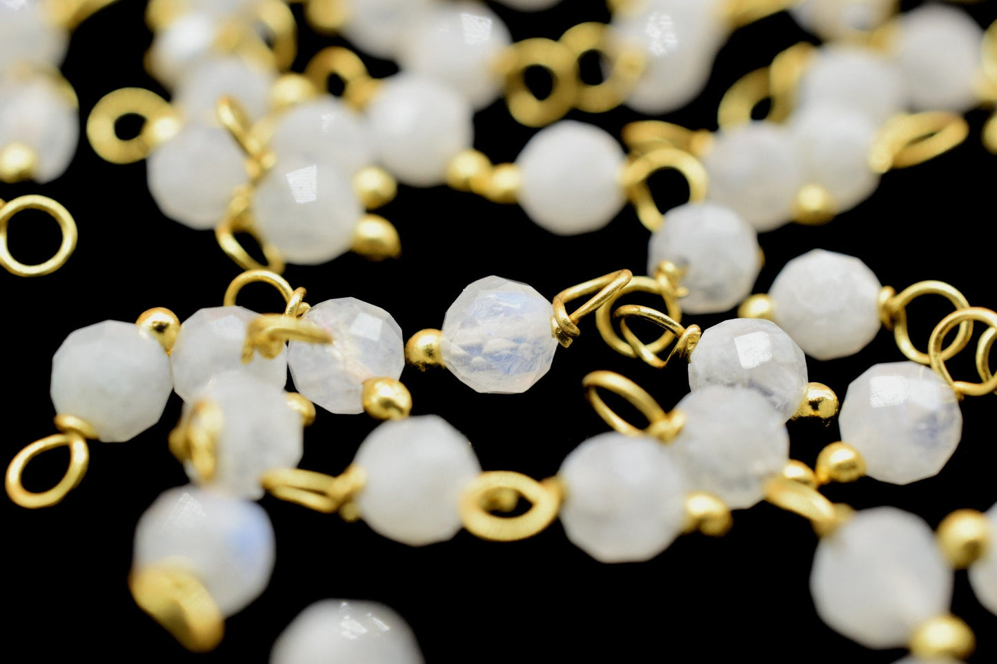 Moonstone Single wire wrapped Beads,Earring Connectors,Moonstone Faceted Beads,Moonstone Hangings Beads,Jewelry Making Supply,Gemstone Charm