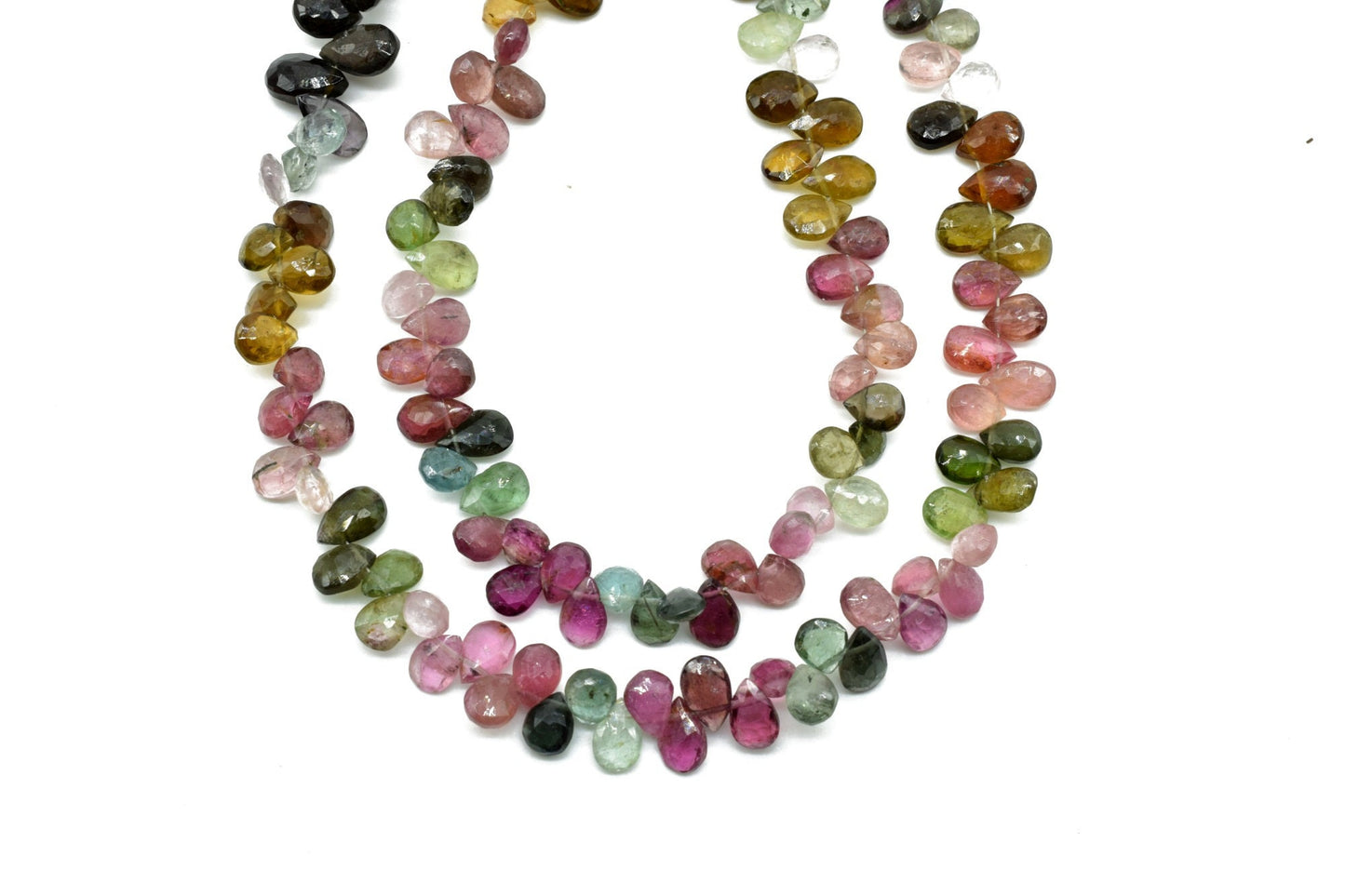 Multi Tourmaline Briolette,Multi Tourmaline pear shape Faceted beads,tiny pear shape Tourmaline beads,8''Briolettes strand,4x6 pear shape