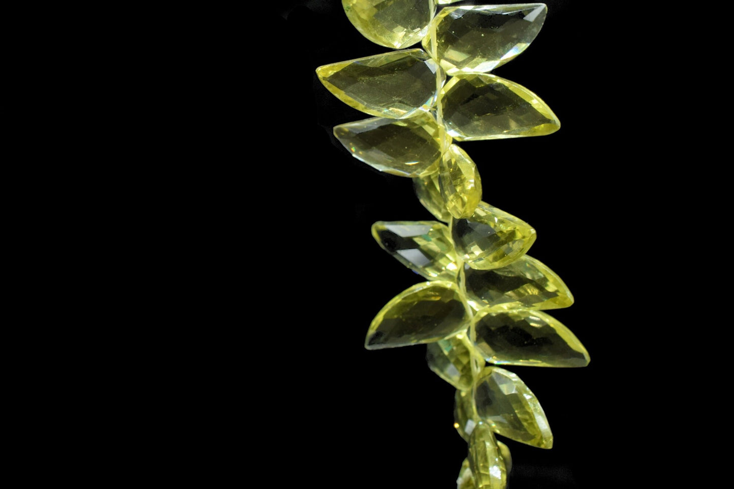 Lemon Quartz 10x20mm Horn shape faceted beads,Lemon Quartz Fancy Cut Shape Beads,Handmade Gemstone Beads,Lemon Faceted bead,Shark Tooth bead