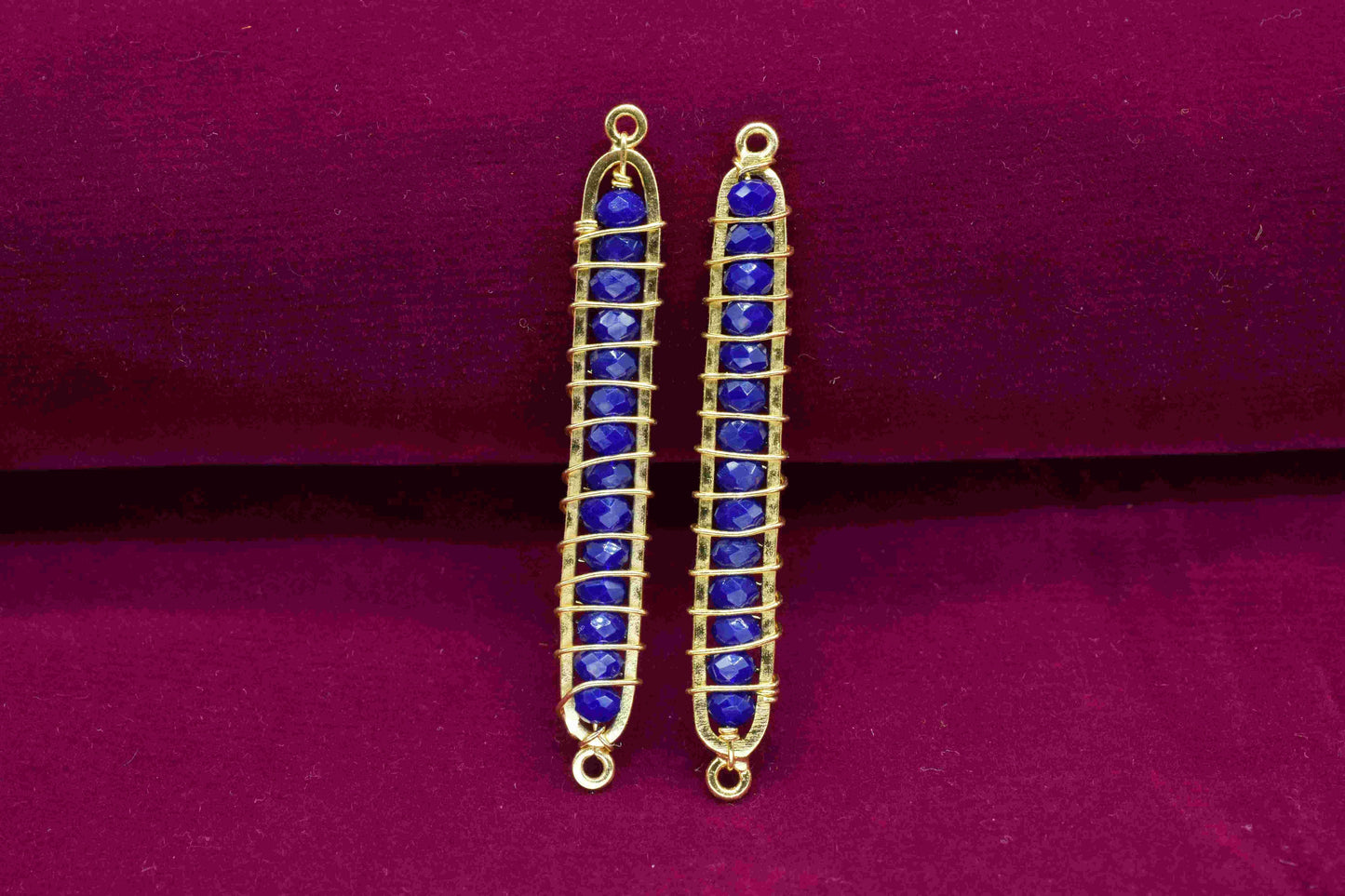 Lapis Lazuli beaded Bar Finding Connector,Lapis Bar Pendant Necklace,Lapis Bar Bracelet,Beaded Bar Finding Component,Lapis jewelry,Gift