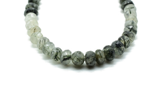 Black Rutile 7mm faceted Rondelle Beads,Black Rutile beads,Jewelry Making beads Craft,Black Rutile Gemstone Bead,Black Rutile fine beads