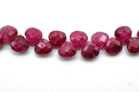 Natural Ruby Heart shape 6mm Briolettes,Jewelry making supplies,craft supplies,Super Genuine Ruby Faceted Heart Shape beads Briolettes,Ruby