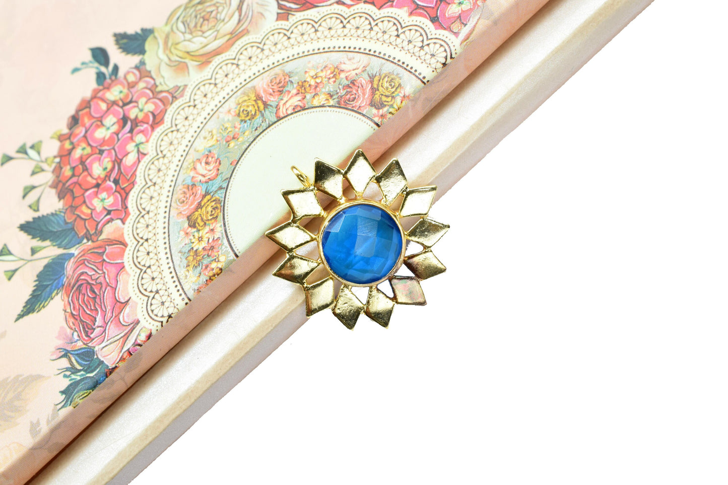 Handmade Flower Pendants,Star Findings Pendant Charms,Gemstone Beads Jewelry,Station Bezel Link,Craft Supplies,Single Bail Connectors,gift