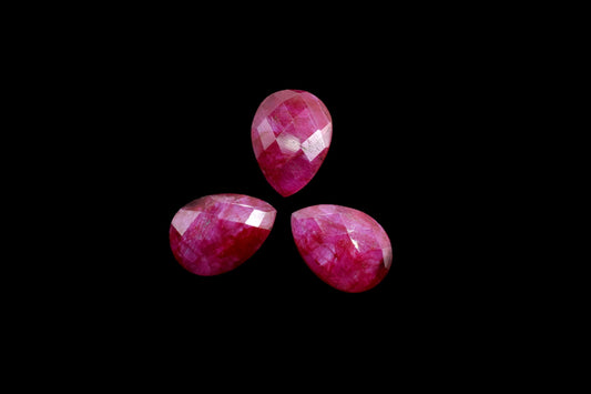 Natural Ruby Faceted pear shape Briolettes,Precious Ruby Beads,Faceted Pear shape Beads,Natural Gemstone Briolettes,10x14mm Pear Shape,Beads