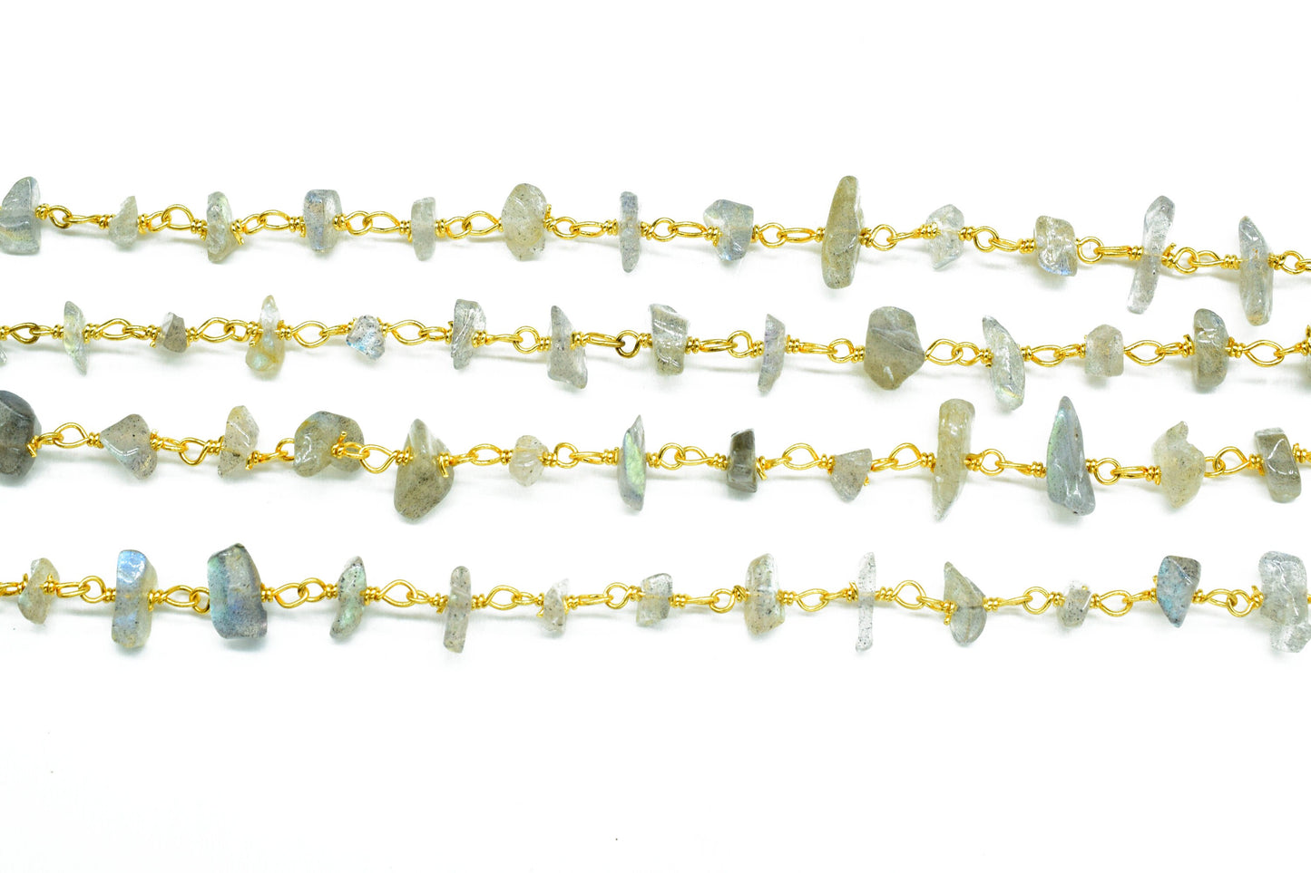 Labradorite Chips Rosary Chain,Nugget Rosary Chain,Finding Wire Wrap Necklace Chain,Gemstone Rosary Necklace,Handmade Jewelry Carft Supplies