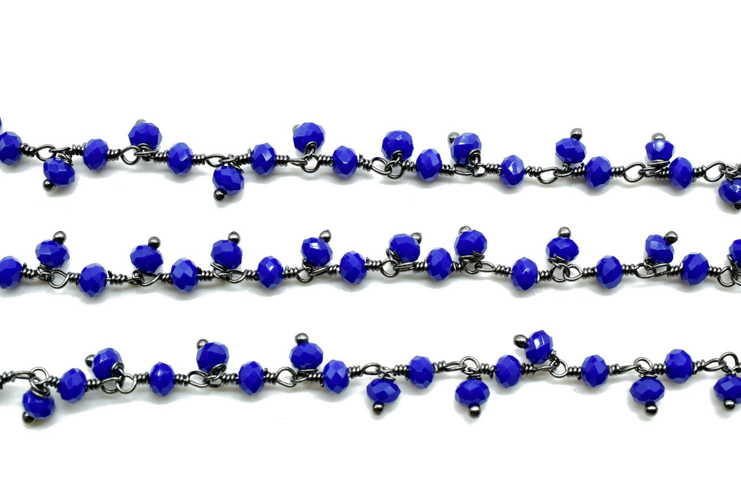 Lapis Lazuli Cluster Rosary Chain,dangling Chain,Thick Chain, Gold Wire Wrapped Chalcedony Quartz Beaded chain,Flower Chain,Chain by foot