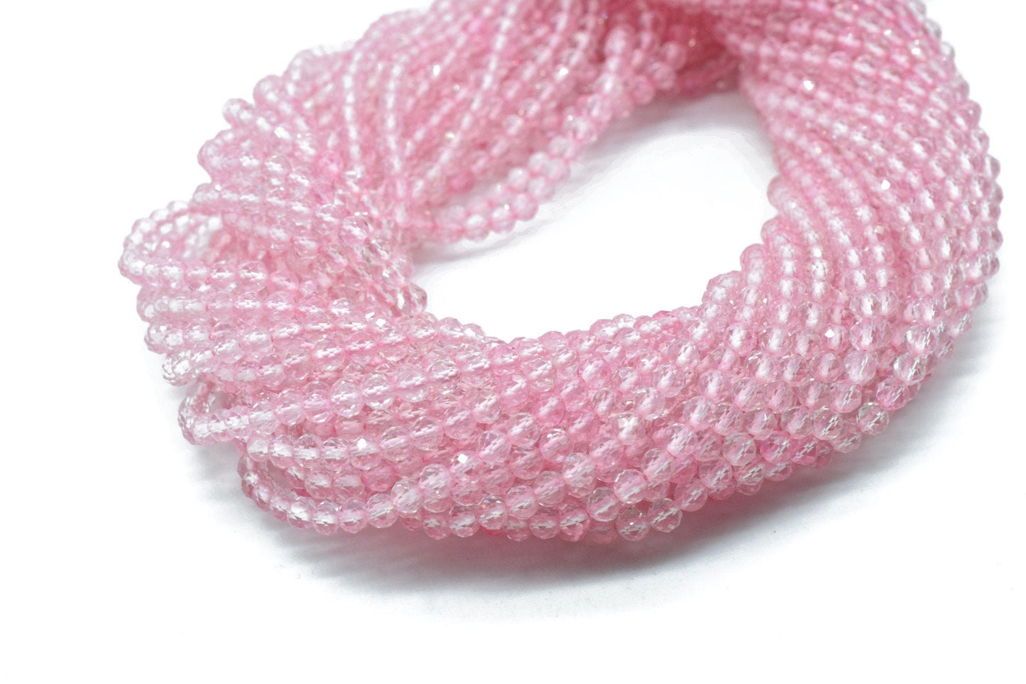 Pink Topaz Coated Faceted beads,Finest Quality beads strand,3.5 mm faceted beads,Rondelle Beads,Pink gemstone beads,Coated Beads