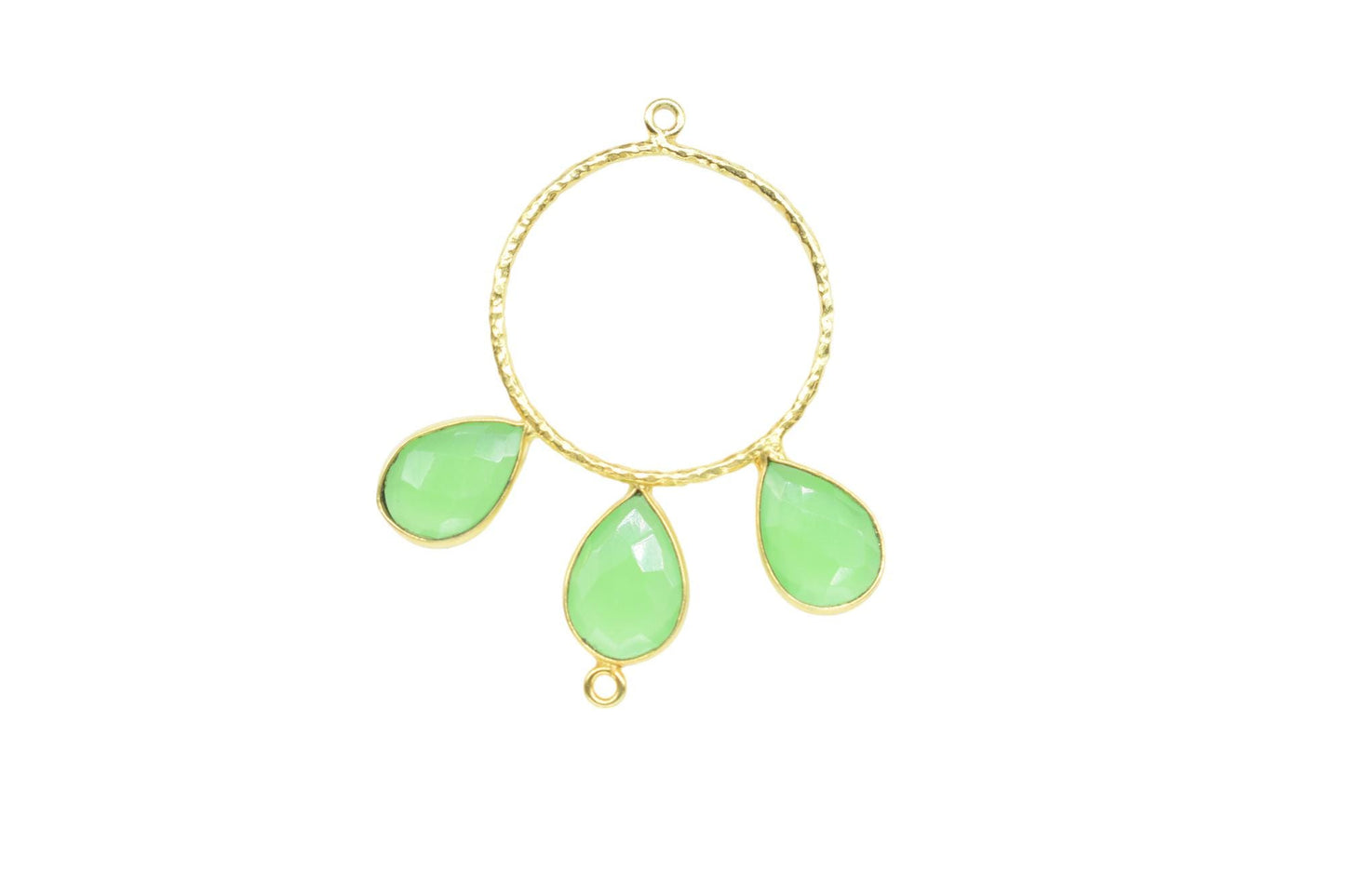 Prehnite Jewelry Connector/Brass Connector Jewellery/Gold Plated Pendant/Handmade Jewellery/Double Bail Pendant/Wedding Jewelry/B'day Gift