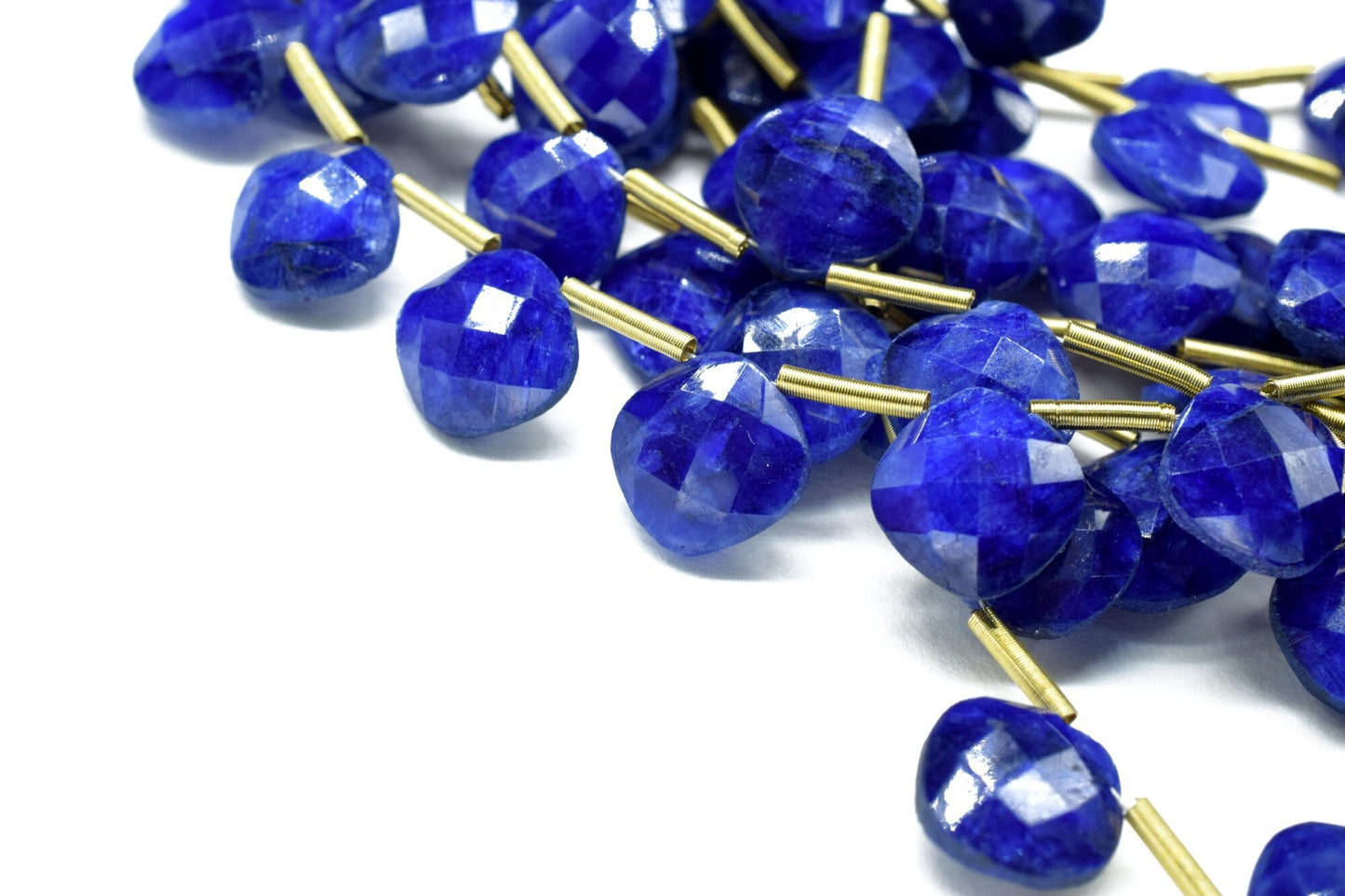 Blue Sapphire Faceted Gemstone 12mm Square Shape Briolettes,Sapphire Gemstone Beads Strand Jewelry,Sapphire Jewelry Making Supplies,Gift