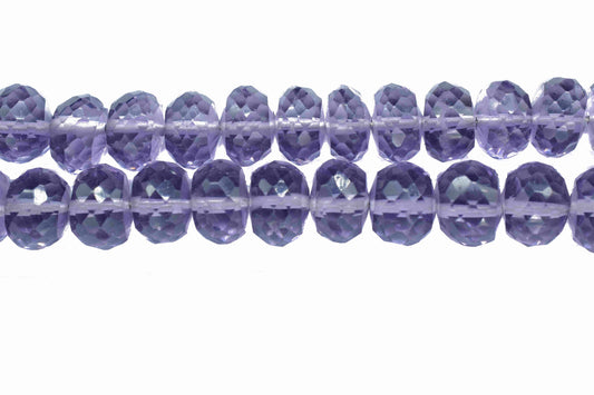 Amethyst Quartz Faceted Rondelle Gemstone Beads,Genuine Amethyst Beads 6 Inches Strands,Amethyst Quartz Faceted Beads Jewelry,Amethyst Beads