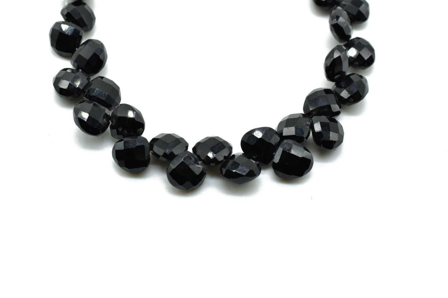 Black Onyx Heart shape 6mm Briolettes,Jewelry making supplies,craft supplies,Black Onyx faceted tiny briolette,beads strand,Black Onyx beads